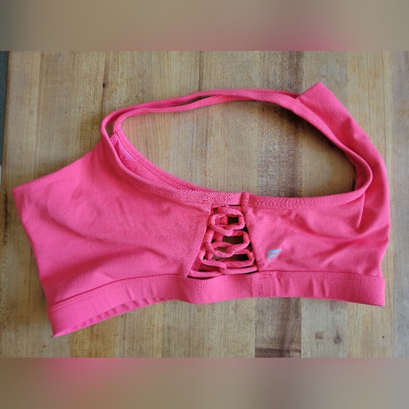 Fabletics Peri, Coral Square Neck Racerback Sports Bra,  Small, Lace-Up - Picture 3 of 8